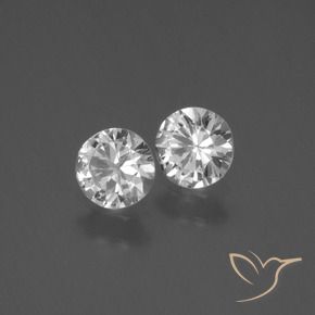0.77 ctw White Sapphire Stones, Natural Sapphire in Diamond-Cut Shape for Sale