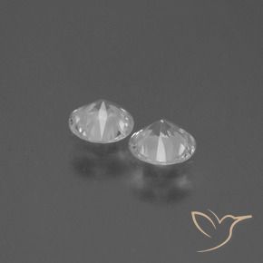 Sapphire Gemstones in 4.5 mm (calibrated) Size for Sale, Sapphire Stones in Clear White Color