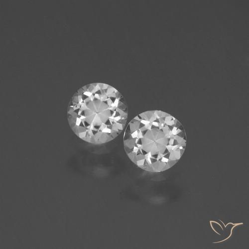 0.8 ct Loose White Sapphire, 4.4 mm Diamond Cut From Madagascar, Photo A