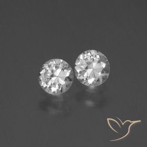 0.80 ctw White Sapphire Stones, Natural Sapphire in Diamond-Cut Shape for Sale