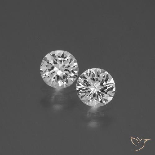 0.81 ct Loose White Sapphire, 4.4 mm Diamond Cut From Madagascar, Photo A