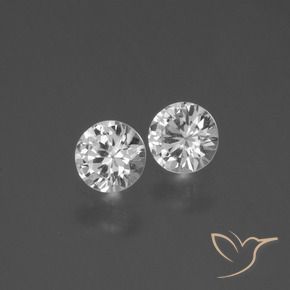 0.81 ctw White Sapphire Stones, Natural Sapphire in Diamond-Cut Shape for Sale