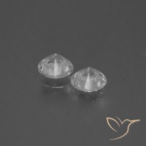 Sapphire Gemstones in 4.5 mm (calibrated) Size for Sale, Sapphire Stones in Clear White Color