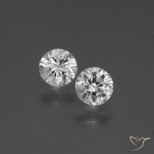 0.79 ct White Sapphire, 4.5 mm Diamond Cut From Madagascar, Photo A