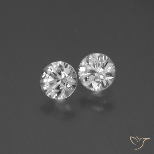 0.79 ctw White Sapphire Stones, Natural Sapphire in Diamond-Cut Shape for Sale