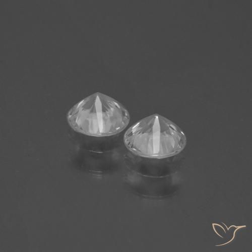 Sapphire Gemstones in 4.5 mm (calibrated) Size for Sale, Sapphire Stones in Clear White Color
