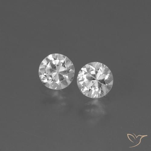 0.80ctw Natural Clear White Sapphire, Round, VS