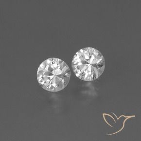 0.80 ctw White Sapphire Stones, Natural Sapphire in Diamond-Cut Shape for Sale