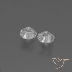 Sapphire Gemstones in 4.5 mm (calibrated) Size for Sale, Sapphire Stones in Clear White Color