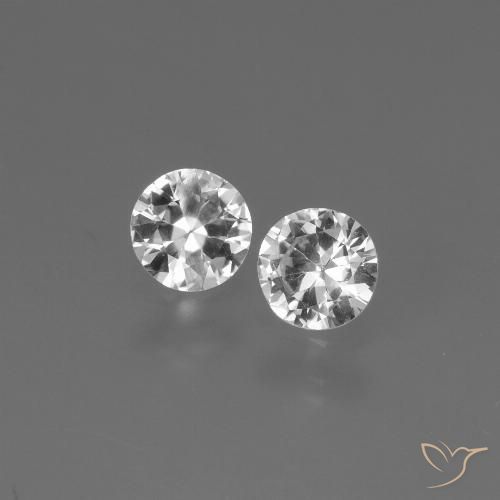 0.75 ct White Sapphire, 4.5 mm Diamond Cut From Madagascar, Photo A