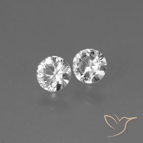0.75 ctw White Sapphire Stones, Natural Sapphire in Diamond-Cut Shape for Sale
