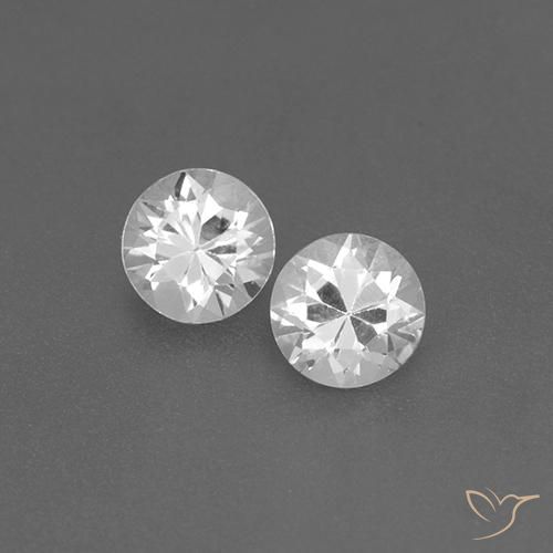 0.78 ct Loose White Sapphire, 4.4 mm Diamond Cut From Madagascar, Photo A