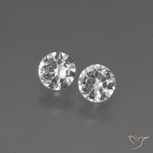 0.83 ct White Sapphire, 4.5 mm Diamond Cut From Madagascar, Photo A