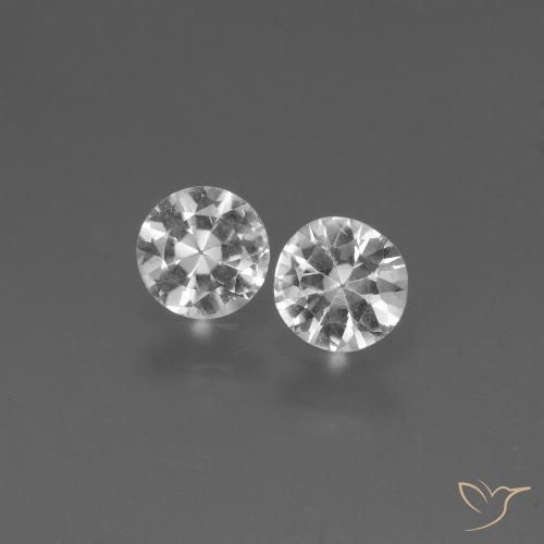 0.74ctw Natural White Sapphire, Round, VS