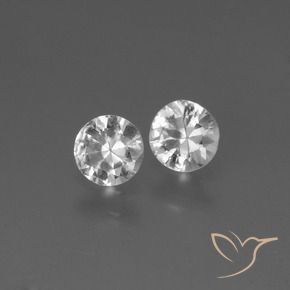 0.74 ctw White Sapphire Stones, Natural Sapphire in Diamond-Cut Shape for Sale