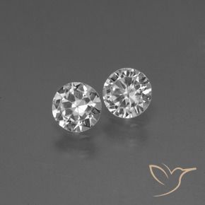 0.77 ctw White Sapphire Stones, Natural Sapphire in Diamond-Cut Shape for Sale