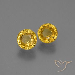 1.21 ctw Golden Sapphire Stones, Natural Sapphire in Round Facet Shape for Sale