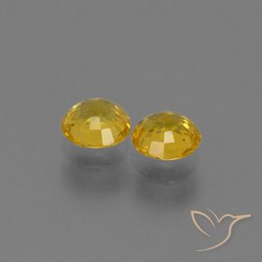 Sapphire Gemstones in 5 mm (calibrated) Size for Sale, Sapphire Stones in Golden Color