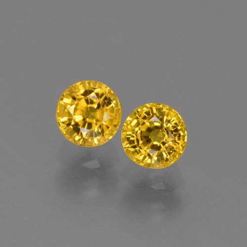 Золотой Сапфир Камень - 0.7ct Круглая Фасетная Огранка (ID: 445179)