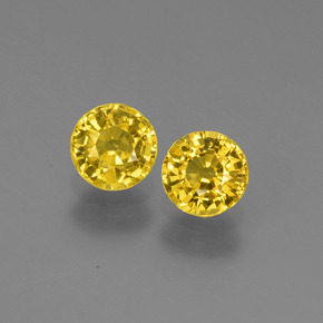 Gelblich Gold Saphir Edelstein - 0.6ct Rund Facettenschliff (ID: 445181)