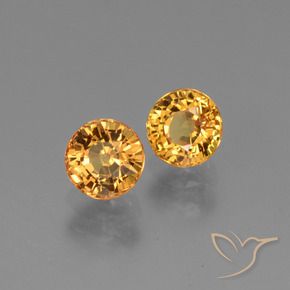 1.46 ctw Golden Sapphire Stones, Natural Sapphire in Round Facet Shape for Sale