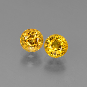 Honey Yellow Sapphire Gem - 0.7ct Round Facet (ID: 445185)
