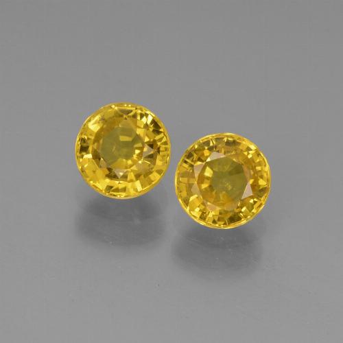 Honey Yellow Sapphire Gem - 0.7ct Round Facet (ID: 445186)