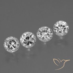 1.78 ctw White Sapphire Stones, Natural Sapphire in Diamond-Cut Shape for Sale