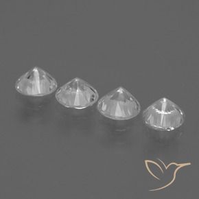 Sapphire Gemstones in 4.5 mm (calibrated) Size for Sale, Sapphire Stones in Clear White Color