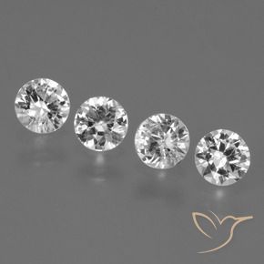 1.71 ctw White Sapphire Stones, Natural Sapphire in Diamond-Cut Shape for Sale
