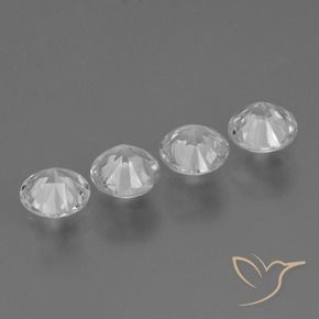 Sapphire Gemstones in 4.5 mm (calibrated) Size for Sale, Sapphire Stones in Clear White Color