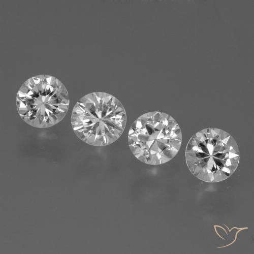Saphir blanc en vrac de 1,63 ct, taille diamant de 4,4 mm de Madagascar, Photo A