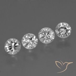 1.63 ctw White Sapphire Stones, Natural Sapphire in Diamond-Cut Shape for Sale