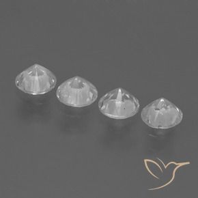Sapphire Gemstones in 4.5 mm (calibrated) Size for Sale, Sapphire Stones in Clear White Color