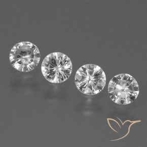 1.52 ctw White Sapphire Stones, Natural Sapphire in Diamond-Cut Shape for Sale