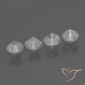 Sapphire Gemstones in 4.5 mm (calibrated) Size for Sale, Sapphire Stones in Clear White Color