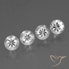 1.53 ctw White Sapphire Stones, Natural Sapphire in Diamond-Cut Shape for Sale