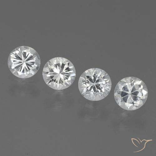 1.59ctw Natural White Sapphire, Round, VVS-VS