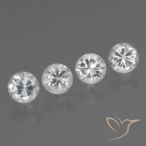 1.59 ctw White Sapphire Stones, Natural Sapphire in Diamond-Cut Shape for Sale