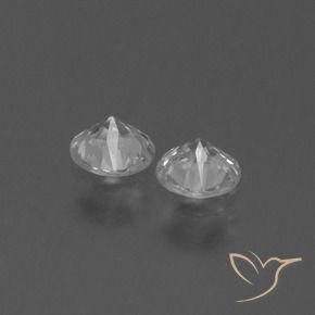 Sapphire Gemstones in 4.5 mm (calibrated) Size for Sale, Sapphire Stones in Clear White Color