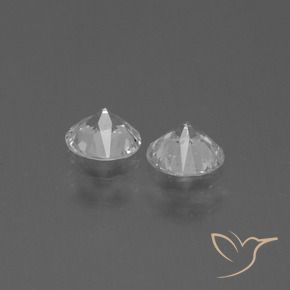 Sapphire Gemstones in 4.5 mm (calibrated) Size for Sale, Sapphire Stones in Clear White Color