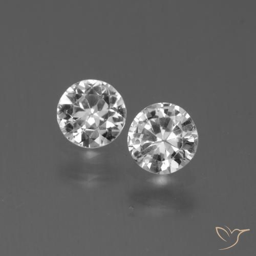 Zafiro blanco suelto de 0,8 quilates, talla de diamante de 4,5 mm de Madagascar, Photo A