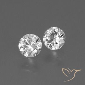 0.74 ctw White Sapphire Stones, Natural Sapphire in Diamond-Cut Shape for Sale
