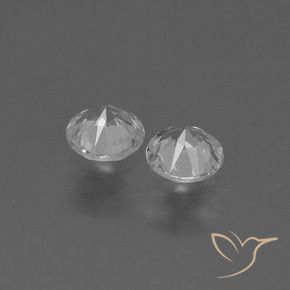 Sapphire Gemstones in 4.5 mm (calibrated) Size for Sale, Sapphire Stones in Clear White Color