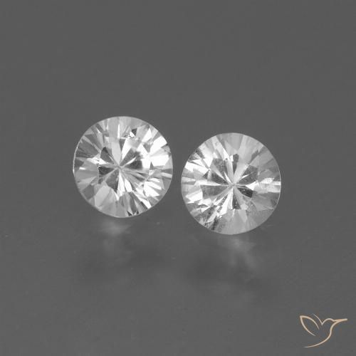 0.83 ctw White Sapphire Gemstones, Sapphire Gems in Diamond-Cut Shape for Sale.