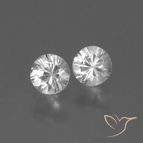 0.83 ctw White Sapphire Stones, Natural Sapphire in Diamond-Cut Shape for Sale