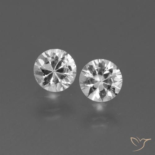 0.79 ct White Sapphire, 4.5 mm Diamond Cut From Madagascar, Photo A
