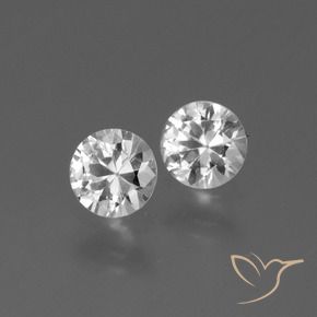 0.79 ctw White Sapphire Stones, Natural Sapphire in Diamond-Cut Shape for Sale