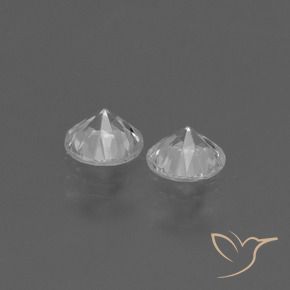Sapphire Gemstones in 4.5 mm (calibrated) Size for Sale, Sapphire Stones in Clear White Color