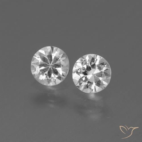 0.77 ct Loose White Sapphire, 4.5 mm Diamond Cut From Madagascar, Photo A